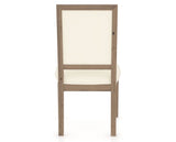 Canadel Loft Upholstered Dining Chair 312A in YJ Faux Leather and 25 Pecan Washed, back view