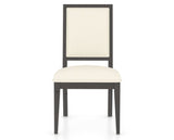 Canadel Loft Upholstered Dining Chair 312A in YJ Faux Leather and 59 Davy's Grey, front view