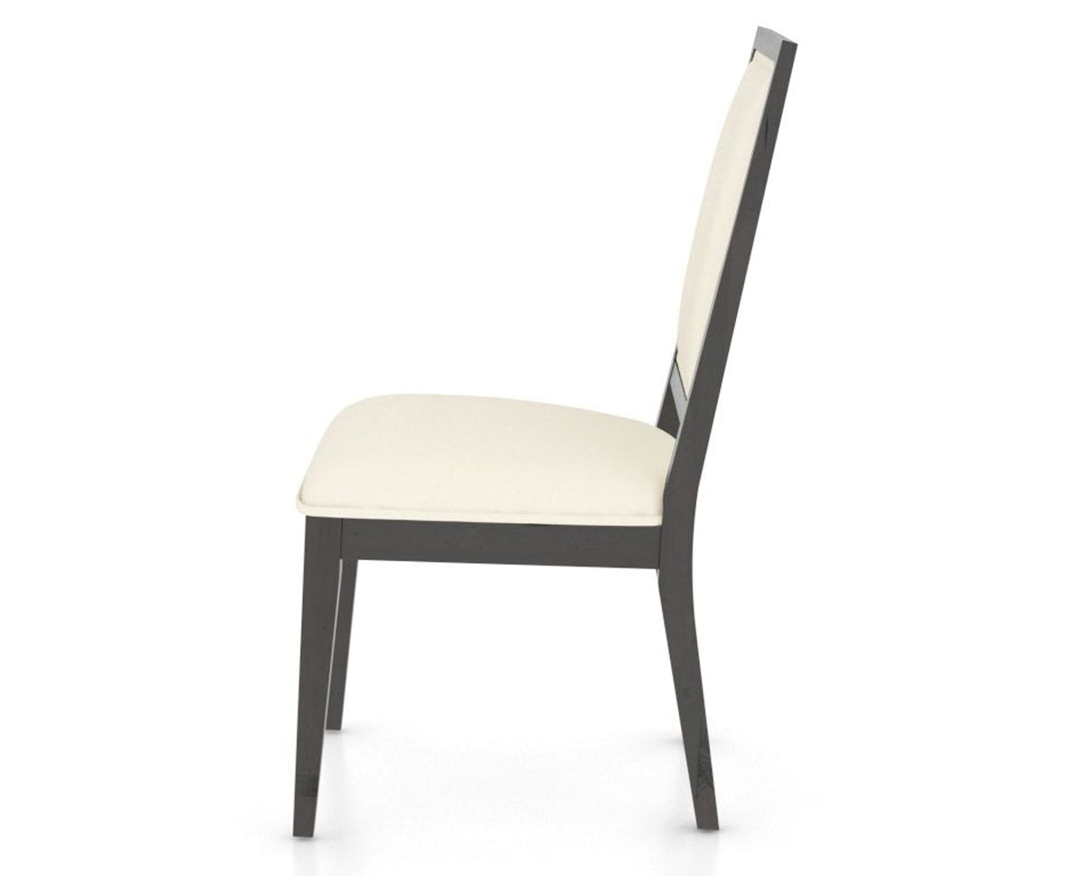 Canadel Loft Upholstered Dining Chair 312A in YJ Faux Leather and 59 Davy's Grey, side view