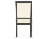 Canadel Loft Upholstered Dining Chair 312A in YJ Faux Leather and 59 Davy's Grey, back view
