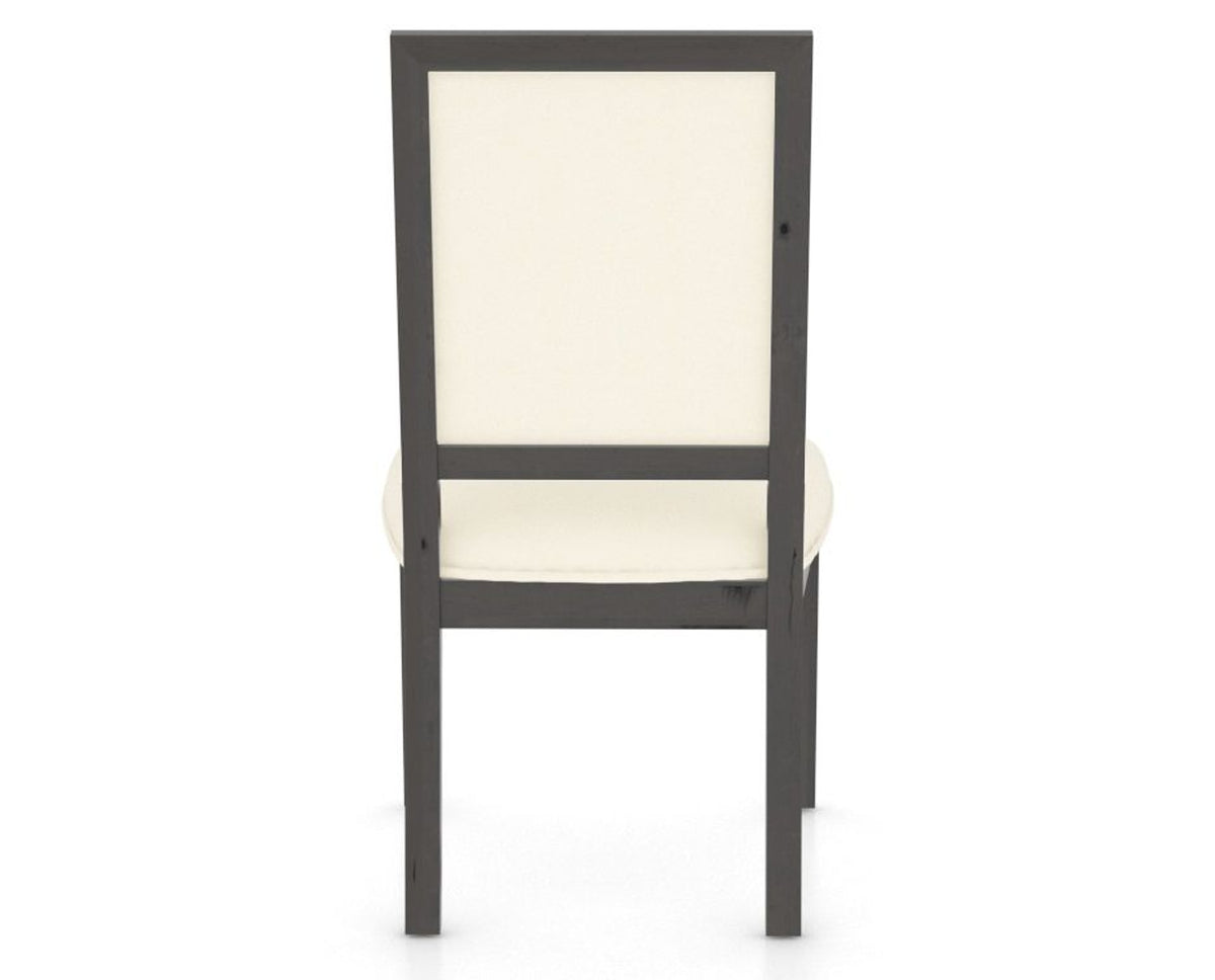 Canadel Loft Upholstered Dining Chair 312A in YJ Faux Leather and 59 Davy's Grey, back view