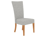 Canadel Upholstered Dining Chair 5013 in 7C Fabric and 01 Honey Washed, three-quarter view