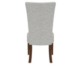 Canadel Upholstered Dining Chair 5013 in 7C Fabric and 19 Cognac Washed, back view
