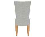 Canadel Upholstered Dining Chair 5013 in 7C Fabric and 20 Caramel Washed, back view
