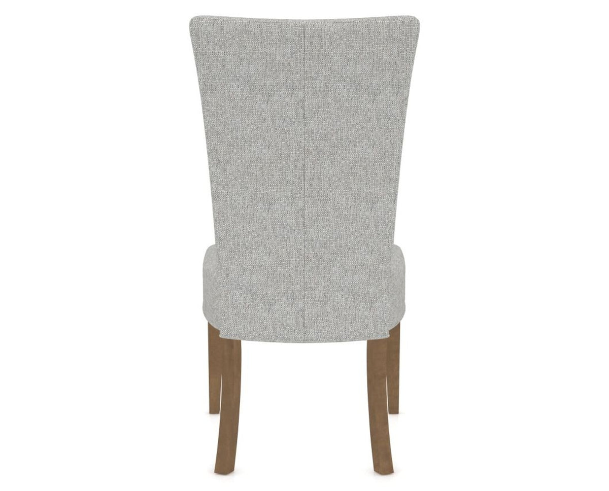 Canadel Upholstered Dining Chair 5013 in 7C Fabric and 25 Pecan Washed, back view