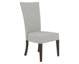 Canadel Upholstered Dining Chair 5013 in 7C Fabric and 29 Hazelnut Washed, three-quarter view
