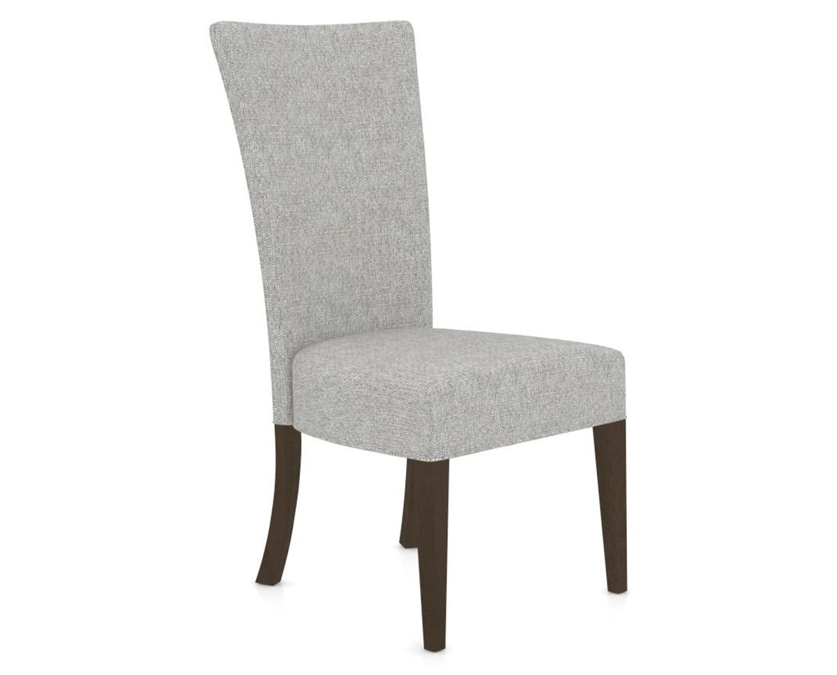 Canadel Upholstered Dining Chair 5013 in 7C Fabric and 29 Hazelnut Washed, three-quarter view