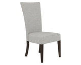 Canadel Upholstered Dining Chair 5013 in 7C Fabric and 59 Davy's Grey, three-quarter view