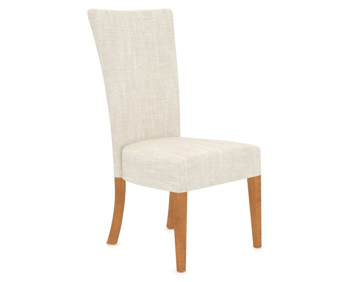 Canadel Upholstered Dining Chair 5013 in FT InsideOut® and 01 Honey Washed, three-quarter view