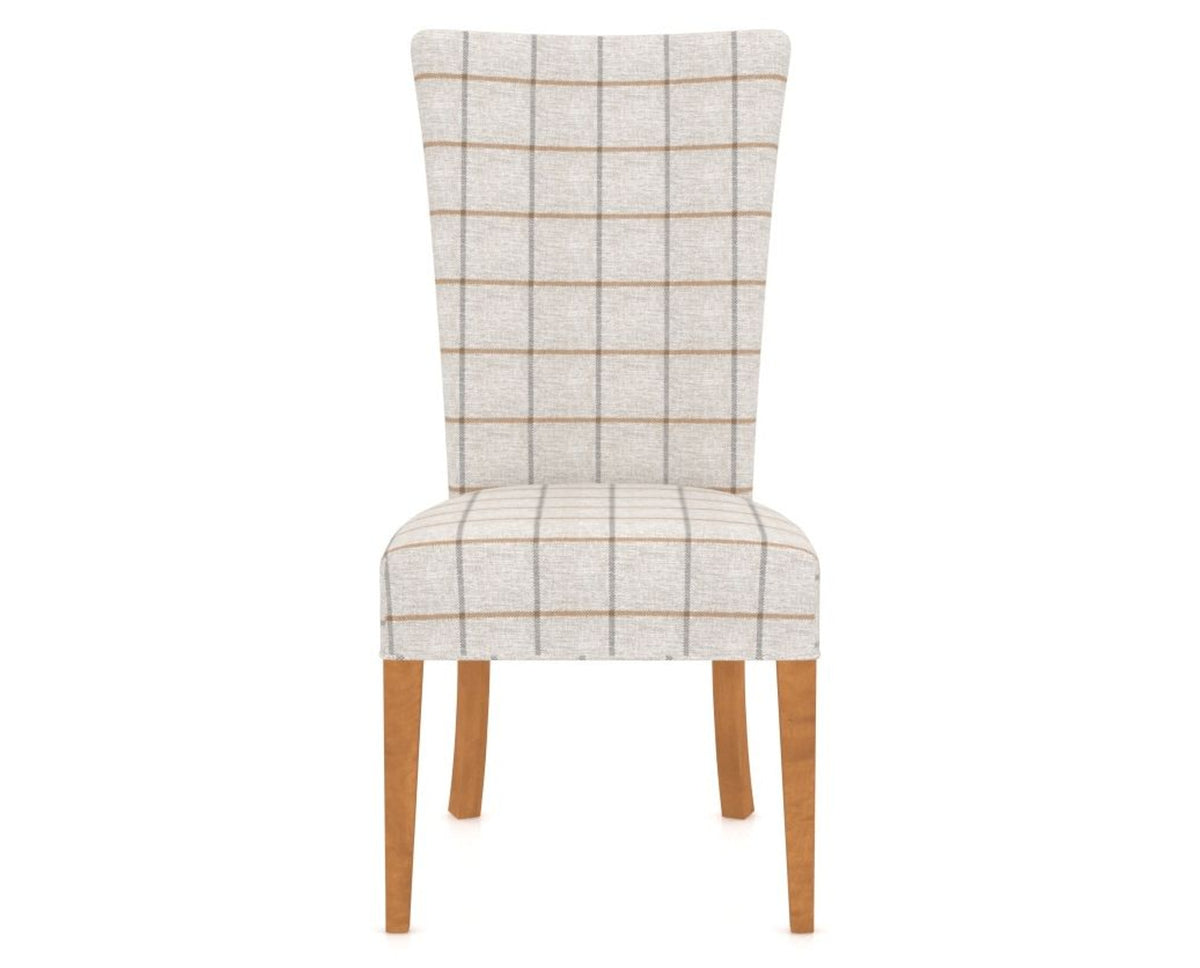 Canadel Upholstered Dining Chair 5013 in OZ Fabric and 01 Honey Washed, front view
