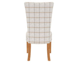 Canadel Upholstered Dining Chair 5013 in OZ Fabric and 01 Honey Washed, back view