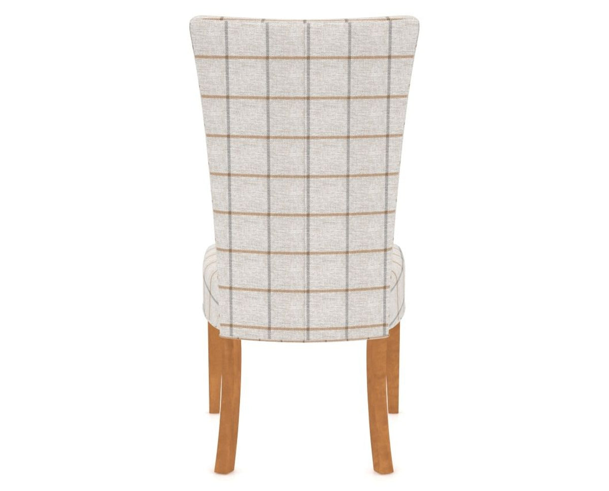 Canadel Upholstered Dining Chair 5013 in OZ Fabric and 01 Honey Washed, back view