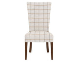 Canadel Upholstered Dining Chair 5013 in OZ Fabric and 19 Cognac Washed, front view