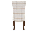 Canadel Upholstered Dining Chair 5013 in OZ Fabric and 19 Cognac Washed, back view