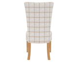 Canadel Upholstered Dining Chair 5013 in OZ Fabric and 20 Caramel Washed, back view