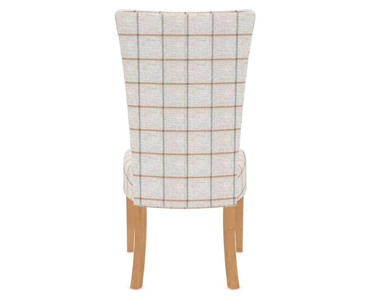 Canadel Upholstered Dining Chair 5013 in OZ Fabric and 20 Caramel Washed, back view