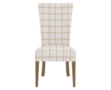 Canadel Upholstered Dining Chair 5013 in OZ Fabric and 25 Pecan Washed, front view