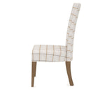 Canadel Upholstered Dining Chair 5013 in OZ Fabric and 25 Pecan Washed, side view