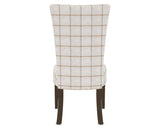 Canadel Upholstered Dining Chair 5013 in OZ Fabric and 29 Hazelnut Washed, back view