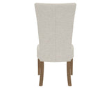 Canadel Upholstered Dining Chair 5013 in TB Fabric and 25 Pecan Washed, back view