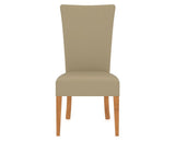 Canadel Upholstered Dining Chair 5013 in XY Faux Leather and 01 Honey Washed, front view