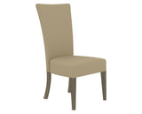Canadel Upholstered Dining Chair 5013 in XY Faux Leather and 08 Shadow, three-quarter view