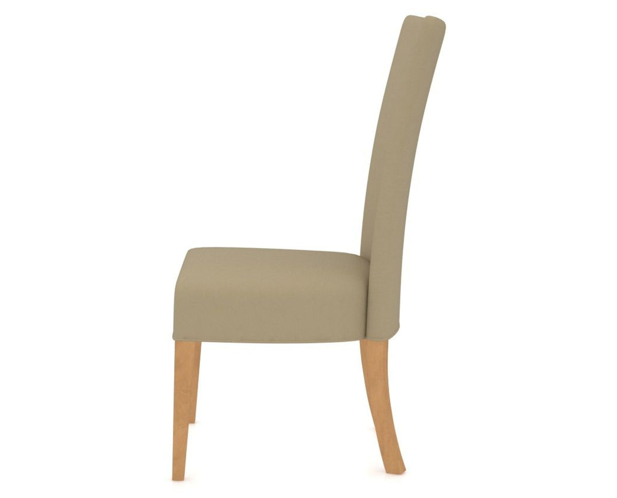 Canadel Upholstered Dining Chair 5013 in XY Faux Leather and 20 Caramel Washed, side view