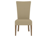 Canadel Upholstered Dining Chair 5013 in XY Faux Leather and 25 Pecan Washed, front view