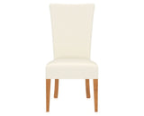 Canadel Upholstered Dining Chair 5013 in YJ Faux Leather and 01 Honey Washed, front view