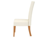 Canadel Upholstered Dining Chair 5013 in YJ Faux Leather and 01 Honey Washed, side view
