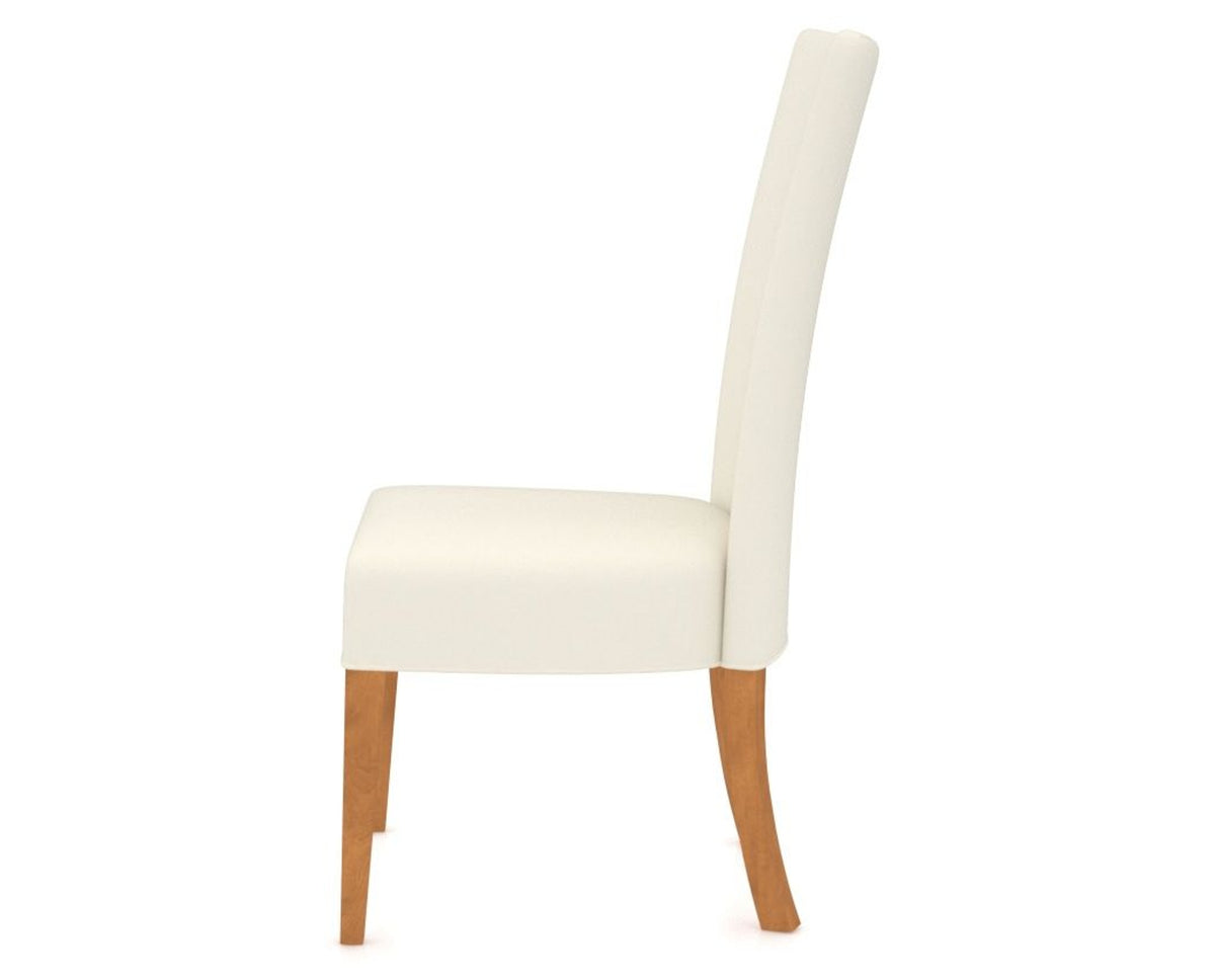 Canadel Upholstered Dining Chair 5013 in YJ Faux Leather and 01 Honey Washed, side view