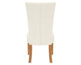 Canadel Upholstered Dining Chair 5013 in YJ Faux Leather and 01 Honey Washed, back view