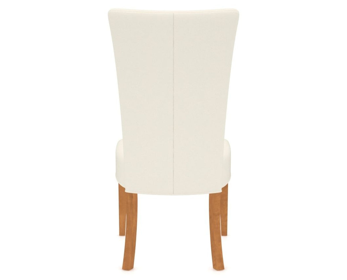 Canadel Upholstered Dining Chair 5013 in YJ Faux Leather and 01 Honey Washed, back view