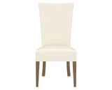 Canadel Upholstered Dining Chair 5013 in YJ Faux Leather and 25 Pecan Washed, front view