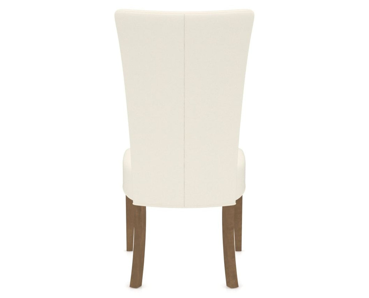 Canadel Upholstered Dining Chair 5013 in YJ Faux Leather and 25 Pecan Washed, back view