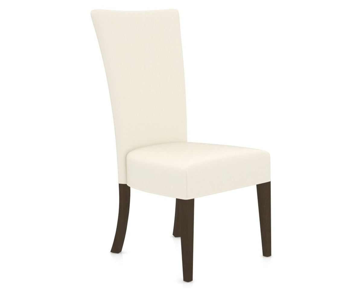 Canadel Upholstered Dining Chair 5013 in YJ Faux Leather and 29 Hazelnut Washed, three-quarter view
