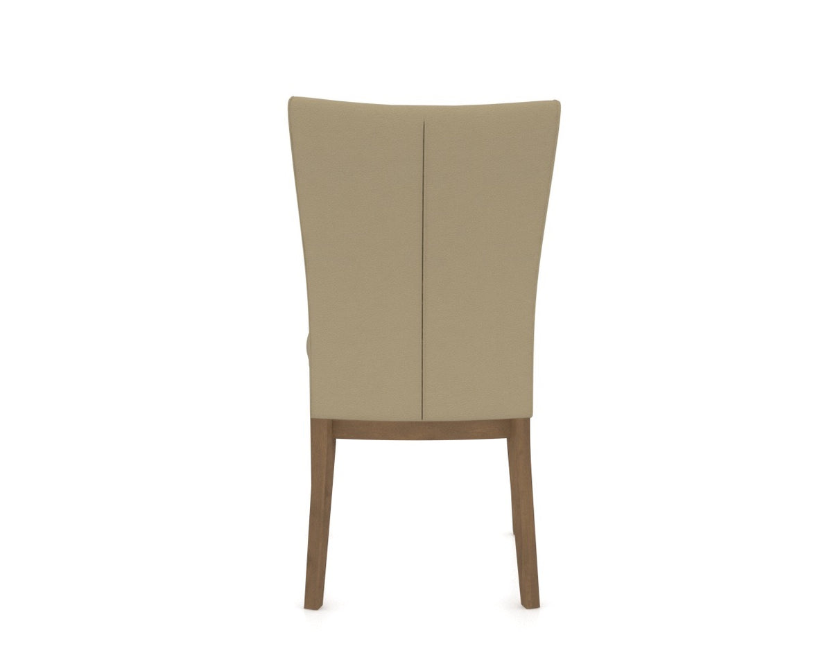 Canadel Frank Dining Chair in Pecan Washed, XY Faux Leather, back view