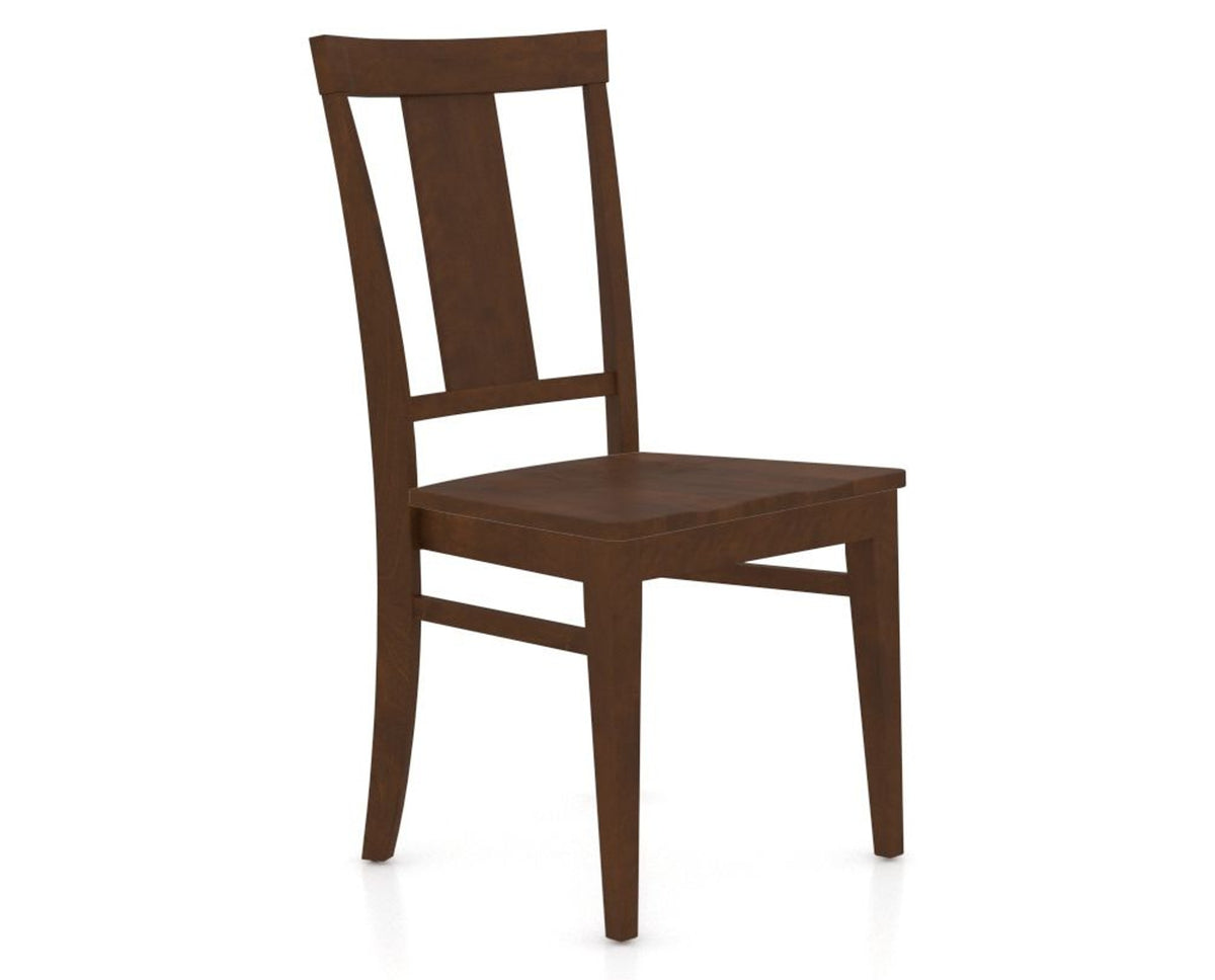 Canadel Dining Chair 5024 in Wood Seat and 19 Cognac Washed, three-quarter view