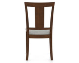 Canadel Dining Chair 5024 in 7C Fabric and 19 Cognac Washed, back view