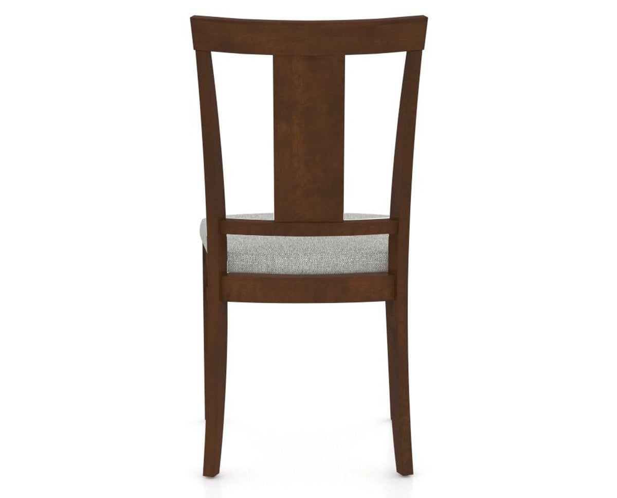 Canadel Dining Chair 5024 in 7C Fabric and 19 Cognac Washed, back view