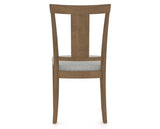 Canadel Dining Chair 5024 in 7C Fabric and 25 Pecan Washed, back view