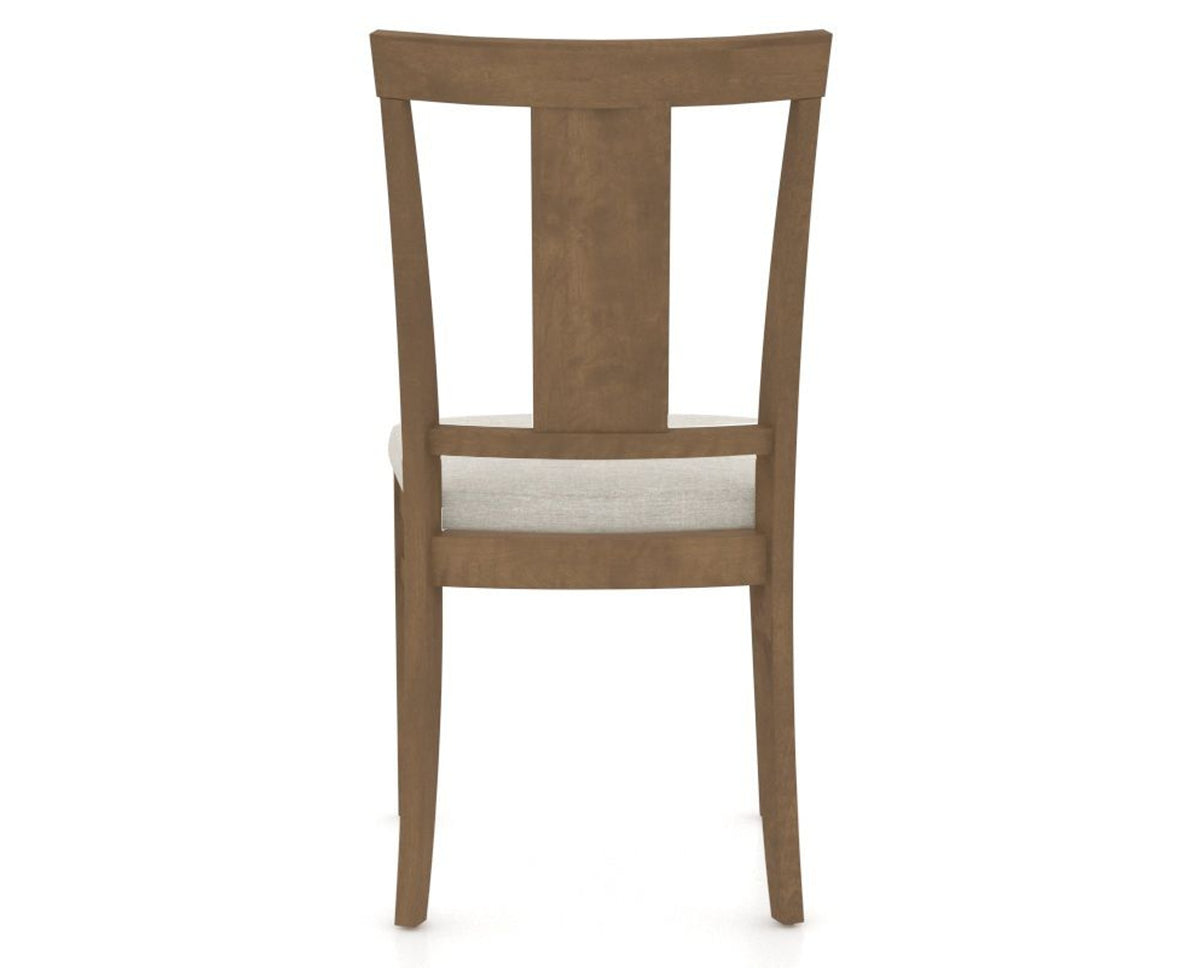 Canadel Dining Chair 5024 in TB Fabric and 25 Pecan Washed, back view