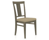 Canadel Dining Chair 5024 in XY Faux Leather and 08 Shadow, three-quarter view
