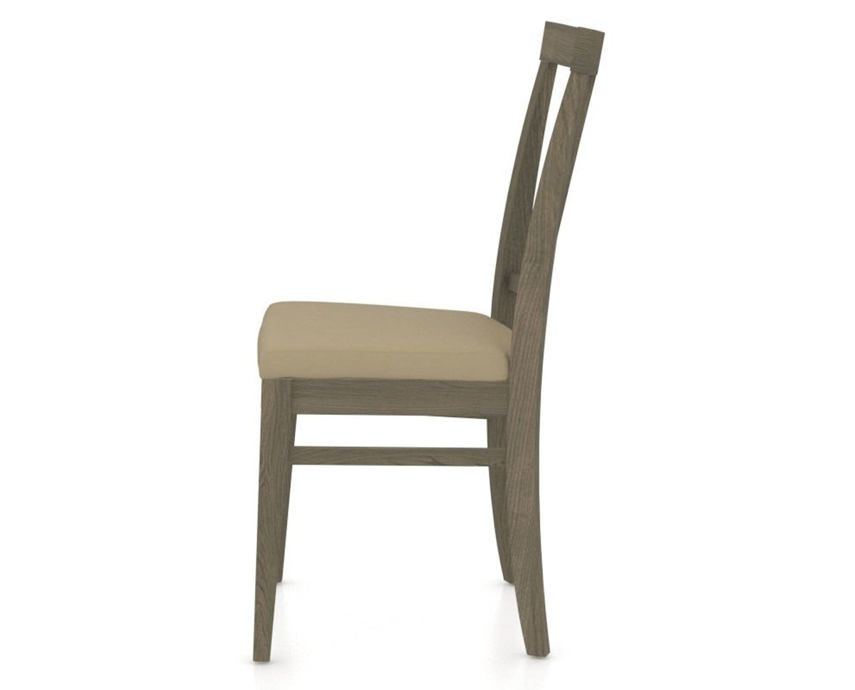 Canadel Dining Chair 5024 in XY Faux Leather and 08 Shadow, side view