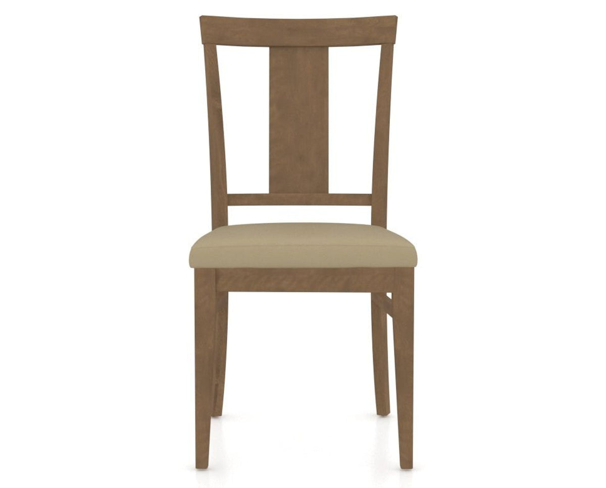 Canadel Dining Chair 5024 in XY Faux Leather and 25 Pecan Washed, front view