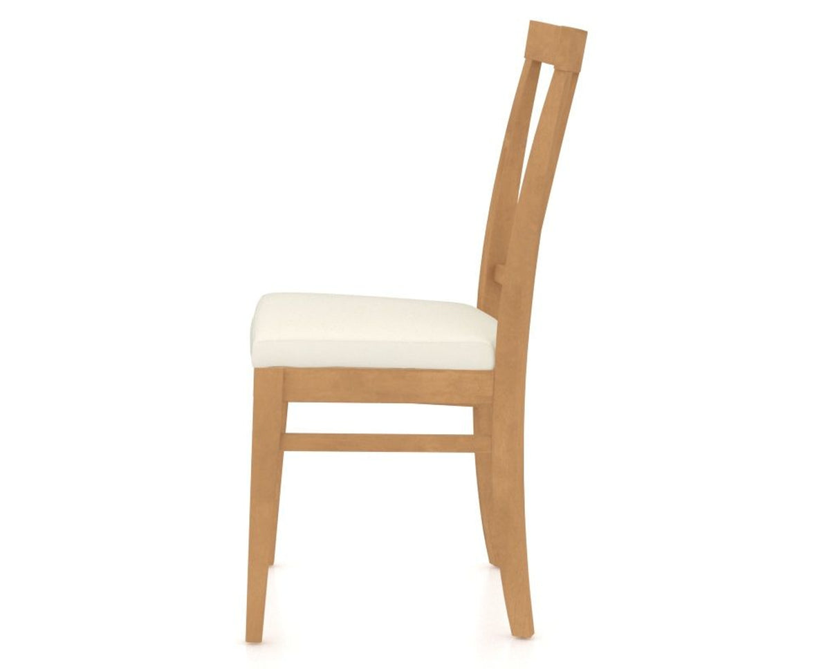 Canadel Dining Chair 5024 in YJ Faux Leather and 20 Caramel Washed, side view