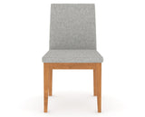 Canadel Upholstered Dining Chair 5038 in 7C Fabric and 01 Honey Washed, front view