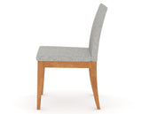 Canadel Upholstered Dining Chair 5038 in 7C Fabric and 01 Honey Washed, side view