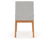 Canadel Upholstered Dining Chair 5038 in 7C Fabric and 01 Honey Washed, back view