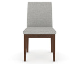 Canadel Upholstered Dining Chair 5038 in 7C Fabric and 19 Cognac Washed, front view